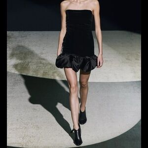 Zara Black Strapless Sheath Mini Dress